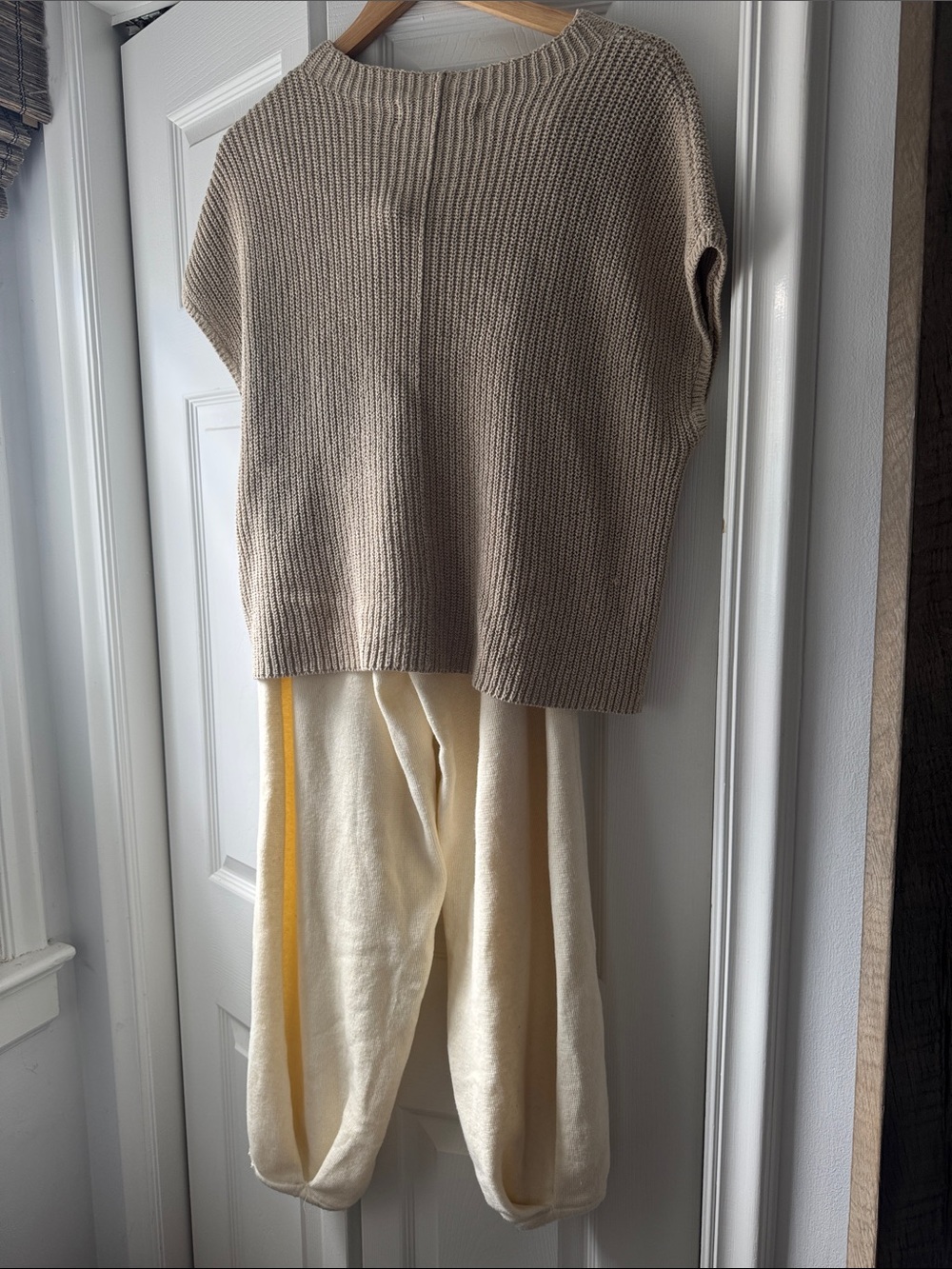 Free People Beige Knit Top with Cream Romper - Picture 2 of 7